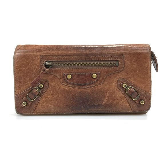 Balencaiga brown leather long wallet - Picture 1 of 12